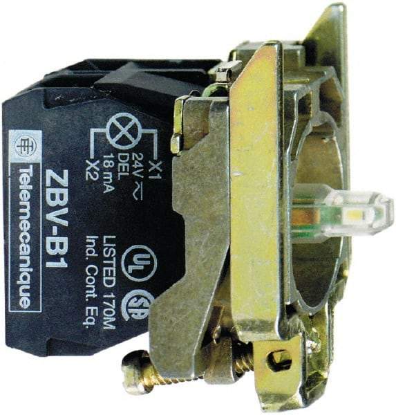 Schneider Electric - 24 V Orange Lens LED Indicating Light - Screw Clamp Connector, Vibration Resistant - Americas Tooling