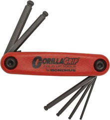 Bondhus - 6 Piece Fold-Up Hex Key Set - Hex Range 2 to 6mm, Protanium High Torque Steel - Americas Tooling