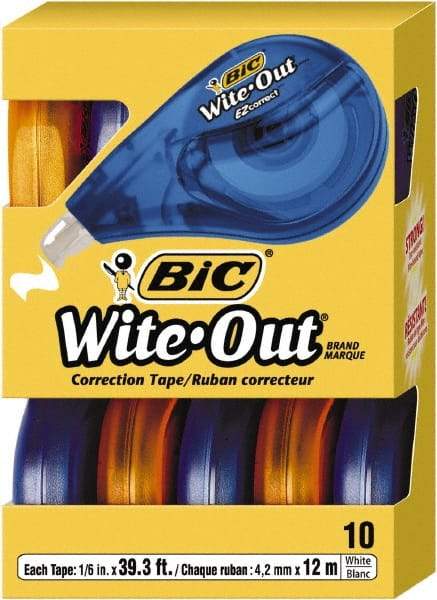 Bic - 1/6" x 472" Correction Tape Non-Refillable - Americas Tooling