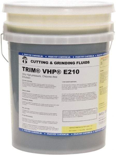 Master Fluid Solutions - Trim VHP E210, 5 Gal Pail Cutting & Grinding Fluid - Water Soluble, For Grinding, Drilling, Gundrilling, Gunreaming - Americas Tooling