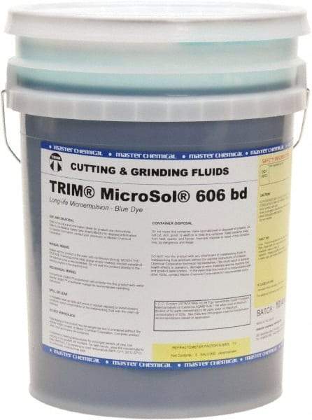 Master Fluid Solutions - Trim MicroSol 606 bd, 5 Gal Pail Cutting & Grinding Fluid - Semisynthetic - Americas Tooling