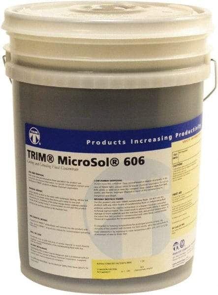 Master Fluid Solutions - Trim MicroSol 606, 5 Gal Pail Cutting & Grinding Fluid - Semisynthetic - Americas Tooling