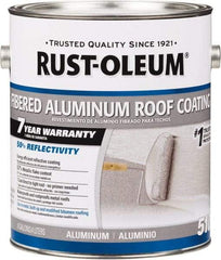 Rust-Oleum - 1 Gal Can Aluminum Fibered Aluminum Roof Coating - 50 Sq Ft/Gal Coverage, 459 g/L VOC Content, Mildew Resistant, Long Term Durability & Weather Resistance - Americas Tooling