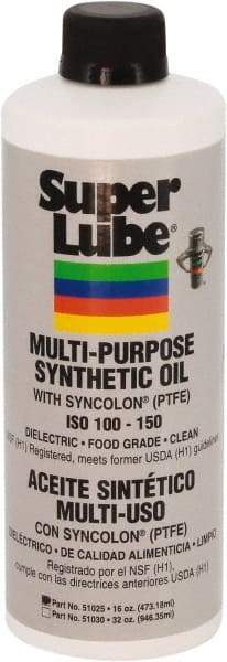 Synco Chemical - 1 Pint Bottle Oil with PTFE Direct Food Contact White Oil - Translucent, -45°F to 450°F, Food Grade - Americas Tooling