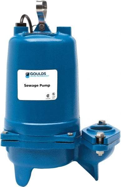 Goulds Pumps - 2 hp, 200 Amp Rating, 200 Volts, Single Speed Continuous Duty Operation, Sewage Pump - 3 Phase, Cast Iron Housing - Americas Tooling