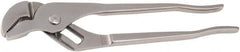 Aven - 9-1/2" OAL, 1-1/4" Max Capacity, 25mm Jaw Length x 1/4" Jaw Width, 4 Position Groove Joint Tongue & Groove Pliers - Serrated Angled Jaws, Angle Head, Stainless Steel Handles - Americas Tooling