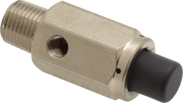 Specialty Mfr - 1/8M Non Exhaust Push Button Valve - 0.15 CV Rate, 150 Max psi, Normally Closed Actuator - Americas Tooling