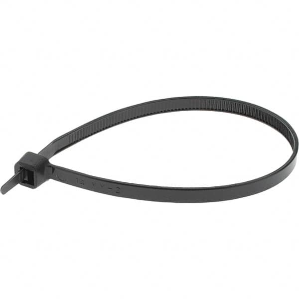 Value Collection - 8" Long Black Nylon Standard Cable Tie - 50 Lb Tensile Strength, 54mm Max Bundle Diam - Americas Tooling