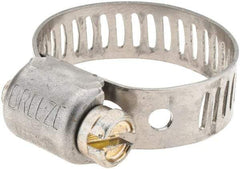 Made in USA - SAE Size 6, 7/16 to 25/32" Diam, Stainless Steel Worm Drive Clamp - Americas Tooling