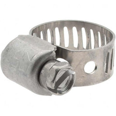 Made in USA - SAE Size 4, 5/8 to 7/32" Diam, Stainless Steel Worm Drive Clamp - 1/2" Wide, Series SAE J1508 Type M - Americas Tooling