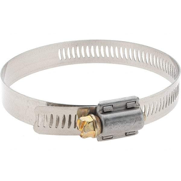 Made in USA - SAE Size 48, 2-9/16 to 3-1/2" Diam, Stainless Steel Worm Drive Clamp - Americas Tooling