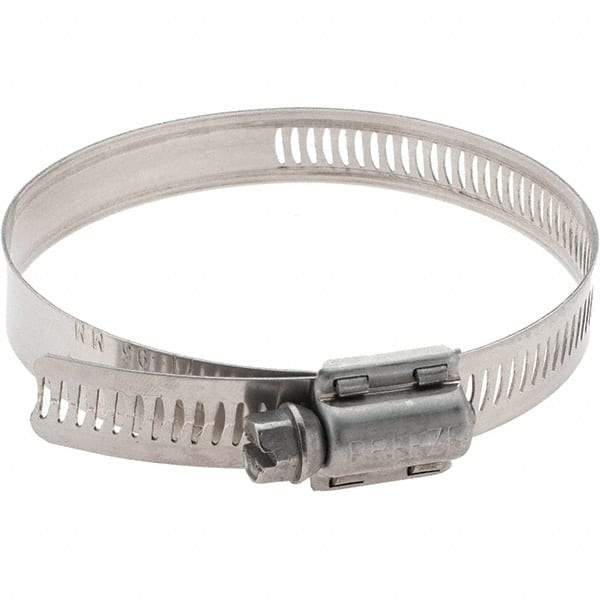 Made in USA - SAE Size 52, 2-13/16 to 2-3/4" Diam, Stainless Steel Worm Drive Clamp - Americas Tooling