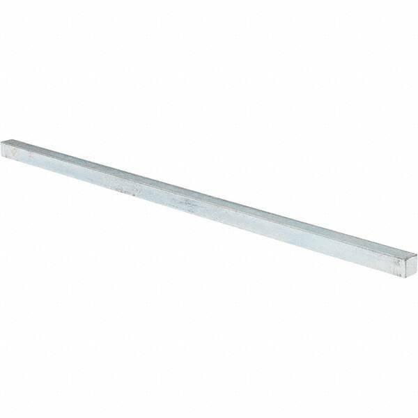 Value Collection - 12" Long x 3/8" High x 3/8" Wide, Zinc-Plated Oversized Key Stock - Cold Drawn Steel - Americas Tooling