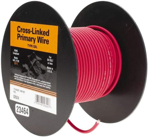 EastPenn - 12 AWG Automotive Cross-Linked Polyethylene Wire - 100' Long, Red - Americas Tooling