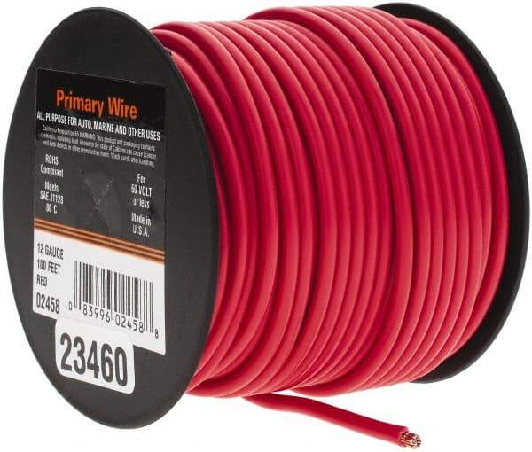 EastPenn - 12 AWG Automotive Plastic Insulated, Single Conductor Wire - 100' Long, Red - Americas Tooling