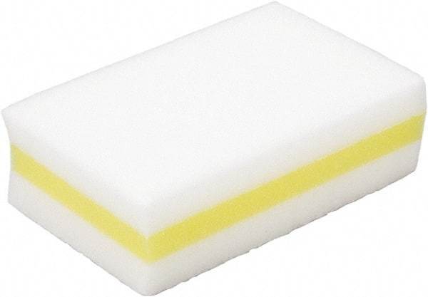 Ability One - 4-1/4" Long x 2.63" Wide x 1.38" Thick Cleansing Pad - Non-Abrasive, Yellow/White - Americas Tooling