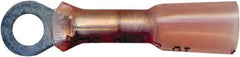 Made in USA - 20-18 AWG Partially Insulated Crimp & Solder Connection Circular Ring Terminal - #8 Stud, Copper Contact - Americas Tooling