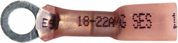 Made in USA - 22-18 AWG Partially Insulated Crimp & Solder Connection Circular Ring Terminal - #10 Stud, Copper Contact - Americas Tooling