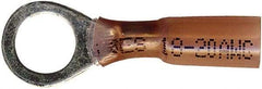 Value Collection - 22-18 AWG Partially Insulated Crimp Connection Circular Ring Terminal - 3/8" Stud, Copper Contact - Americas Tooling