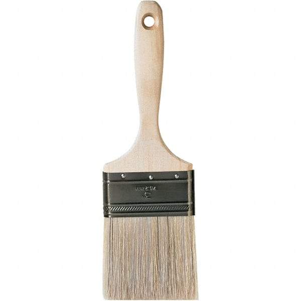 Krylon - 11/16" Flat White China Bristle Wall Brush - 3" Bristle Length, 3" Wood Beavertail Handle - Americas Tooling