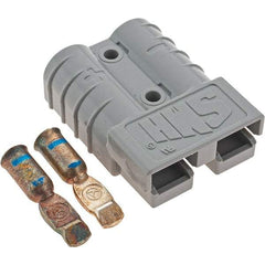 Made in USA - 6 AWG, 600 V, 50 A, Silver-Plated Copper Battery Connector - Gray - Americas Tooling