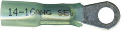 Made in USA - 16-14 AWG Partially Insulated Solder Connection Ring Terminal - #8 Stud, Copper Contact - Americas Tooling