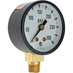 Value Collection - 1-1/2" Dial, 1/8 Thread, 0-300 Scale Range, Pressure Gauge - Lower Connection Mount - Americas Tooling