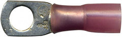 Value Collection - 8 AWG Partially Insulated Crimp Connection D Shaped Ring Terminal - 1/4" Stud, Copper Contact - Americas Tooling