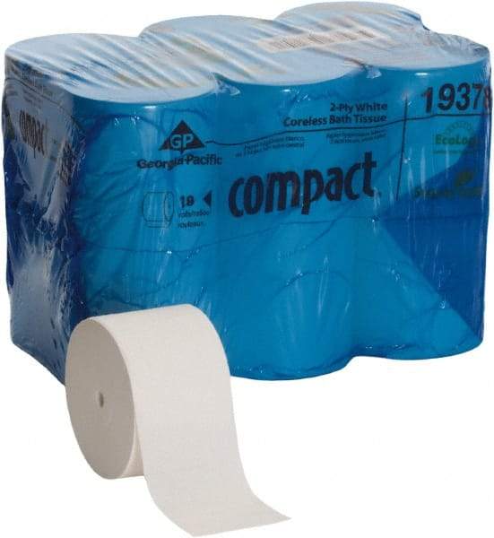 Georgia Pacific - Coreless Roll Toilet Tissue - 1,500 Sheets per Roll, 2 Ply, White, Recycled Fiber - Americas Tooling