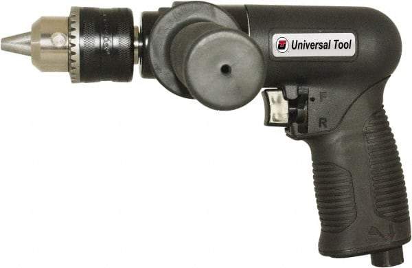 Florida Pneumatic - 1/2" Reversible Keyed Chuck - Pistol Grip Handle, 450 RPM, 4 CFM, 0.75 hp, 90 psi - Americas Tooling