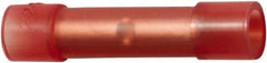 Value Collection - 22 to 16 AWG Compatible, Nylon Fully Insulated, Crimp-On Butt Splice Terminal - 2 Wire Entries, Copper Contacts, 1" OAL, Red - Americas Tooling