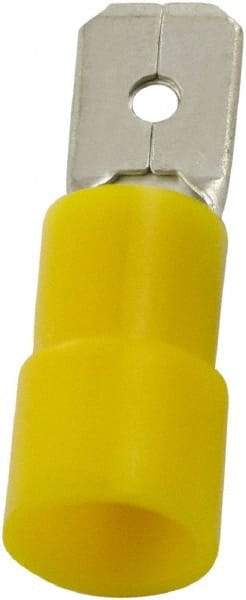 Value Collection - 12 to 10 AWG, PC, Partially Insulated, Male Wire Disconnect - 1/4" Wide Tab, Yellow, cUL Listed, RoHS Compliant, UL Listed - Americas Tooling