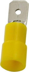 Value Collection - 12 to 10 AWG, PC, Partially Insulated, Male Wire Disconnect - 1/4" Wide Tab, Yellow, cUL Listed, RoHS Compliant, UL Listed - Americas Tooling