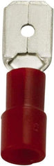 Value Collection - 22 to 16 AWG, PC, Partially Insulated, Male Wire Disconnect - 1/4" Wide Tab, Red, cUL Listed, RoHS Compliant, UL Listed - Americas Tooling