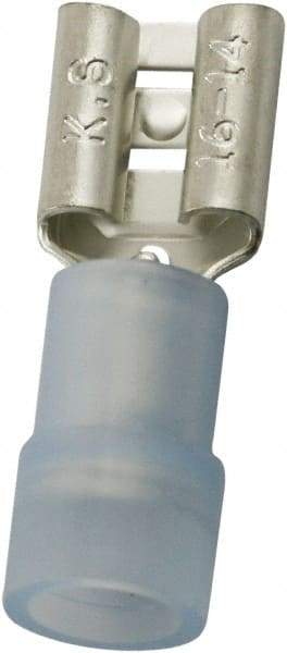 Value Collection - 16 to 14 AWG, Nylon, Partially Insulated, Female Wire Disconnect - 1/4" Wide Tab, Blue, cUL Listed, RoHS Compliant, UL Listed - Americas Tooling