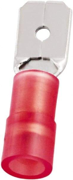 Value Collection - 22 to 16 AWG, Nylon, Partially Insulated, Male Wire Disconnect - 0.11" Wide Tab, Red, cUL Listed, RoHS Compliant, UL Listed - Americas Tooling