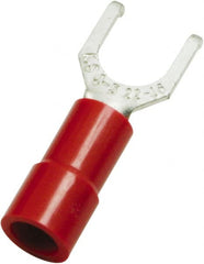 Value Collection - #6 Stud, 22 to 16 AWG Compatible, Partially Insulated, Flanged Fork Terminal - Americas Tooling