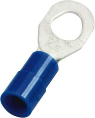 Value Collection - 16-14 AWG Partially Insulated Crimp Connection D Shaped Ring Terminal - #10, 6 & 8 Stud, 25.3mm OAL x 8.6mm Wide, Copper Contact - Americas Tooling