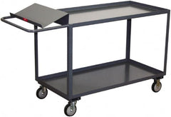 Jamco - 1,200 Lb Capacity, 24" Wide x 30" Long x 35" High Order Picking Cart - 2 Shelf, Steel, 2 Rigid/2 Swivel Casters - Americas Tooling