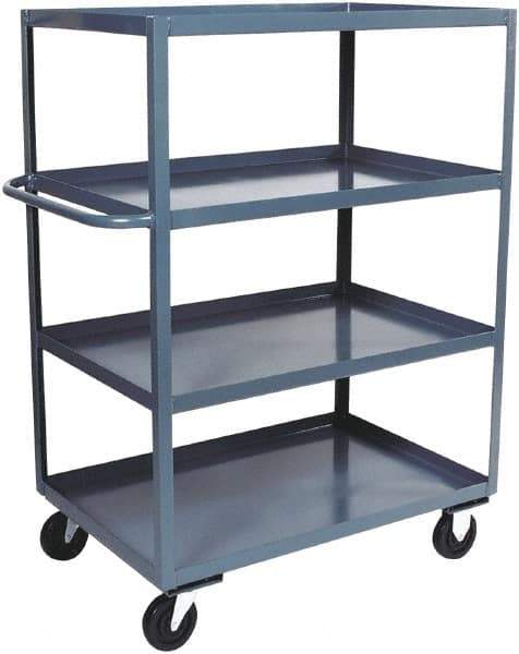 Jamco - 3,000 Lb Capacity, 4 Shelf, Steel Stock Truck - 24" Long x 36" Wide x 60" High, 6" Diam Phenolic Wheels - Americas Tooling