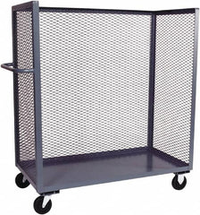 Jamco - 2,000 Lb Capacity, 1 Shelf, 3-Sided Steel Truck - 48" Long x 24" Wide x 57" High, 6" Diam Phenolic Resin Wheels - Americas Tooling