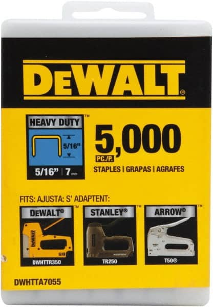 DeWALT - 1/2" Wide Steel Heavy Duty Staples - 15/32" Leg Length - Americas Tooling