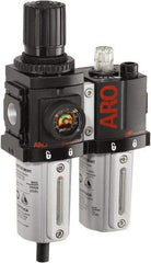 ARO/Ingersoll-Rand - 3/8" NPT Port Compact 2 Piece Filter/Regulator-Lubricator FRL Unit - Metal Bowl, 71 SCFM, 250 Max psi, 8.15" High x 4.409" Long, Manual Drain - Americas Tooling