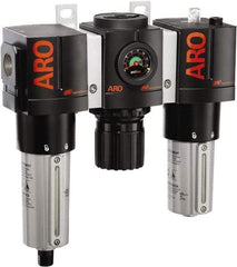 ARO/Ingersoll-Rand - 1" NPT Port Heavy Duty 3 Piece Filter-Regulator-Lubricator FRL Unit - Metal Bowl, 215 SCFM, 250 Max psi, 10.75" High x 11.102" Long, Automatic Drain - Americas Tooling