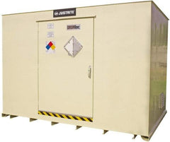 Justrite - 16 Drum, 329 Gal Sump Capacity, Locker - 10' Long x 10' Wide x 8.33' High, Vertical Storage, Steel - Americas Tooling