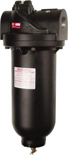 ARO/Ingersoll-Rand - 1" Port, 18.52" High x 7.76" Wide Super Duty Filter with Metal Bowl, Automatic Drain - 323 SCFM, 300 Max psi, 150°F Max Temp, Modular Connection, 11.5 oz Bowl Capacity - Americas Tooling