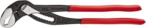 Knipex - 16" OAL, 3-1/2" Max Capacity, 11 Position Tongue & Groove Pliers - Self-Gripping V-Jaws, Plier Head, Plastic Dipped Handles - Americas Tooling