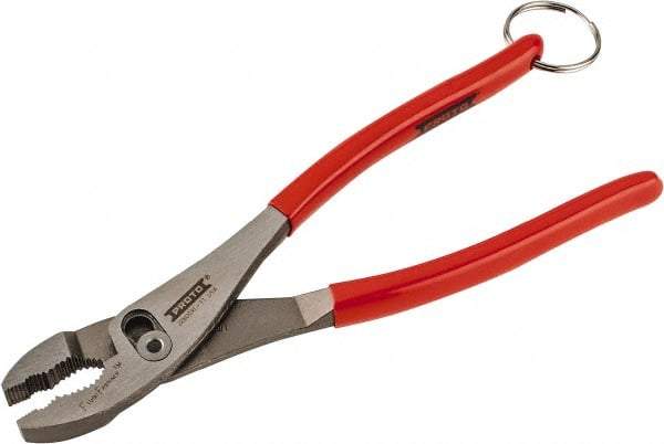 Proto - 10" OAL, 2-11/64" Jaw Length, 1-13/32" Jaw Width, Tethered, Slip Joint Pliers - 2 Positions, Slip Joint Head, Slip Joint Plier Tool - Americas Tooling