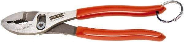 Proto - 8" OAL, 2-3/32" Jaw Length, 1-5/16" Jaw Width, Tethered, Slip Joint Pliers - 2 Positions, Slip Joint Head, Slip Joint Plier Tool - Americas Tooling