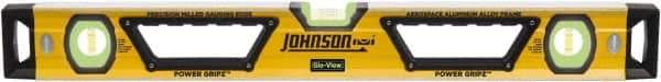 Johnson Level & Tool - Magnetic 24" Long 3 Vial Box Beam Level - Aluminum, Yellow, 2 Plumb & 1 Level Vials - Americas Tooling